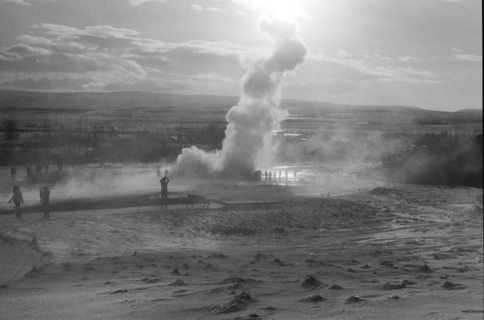 A film photograph at Geysir