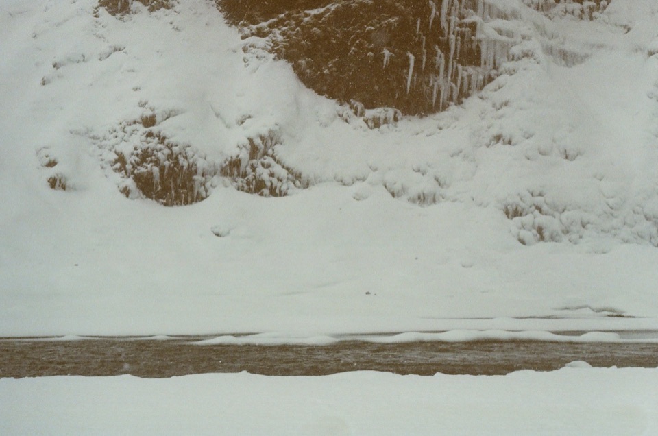 A film photograph near Skógafoss